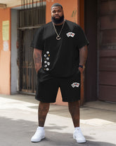 Street Casual Poker Dice Print Large Men's Set